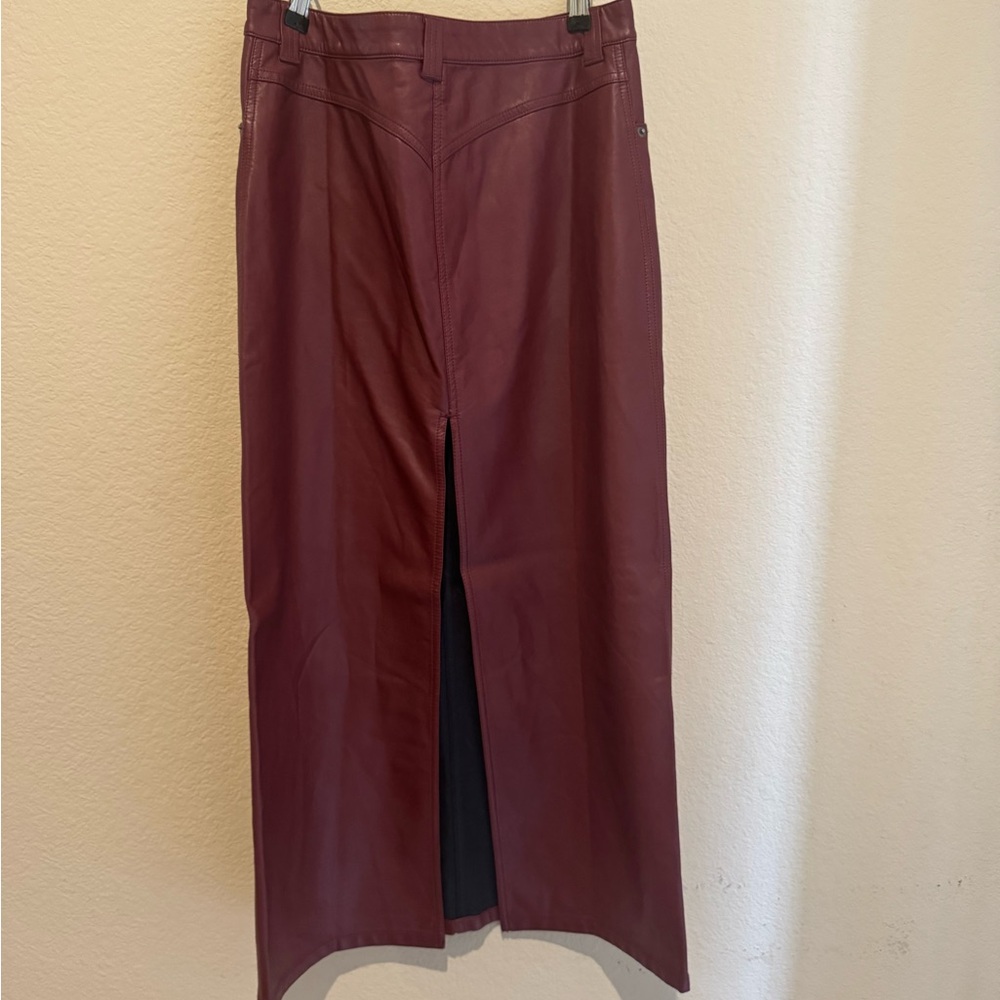 Free People City Slicker Faux Leather Maxi Skirt - Red Jasper - NWT - 6 - Picture 4 of 7